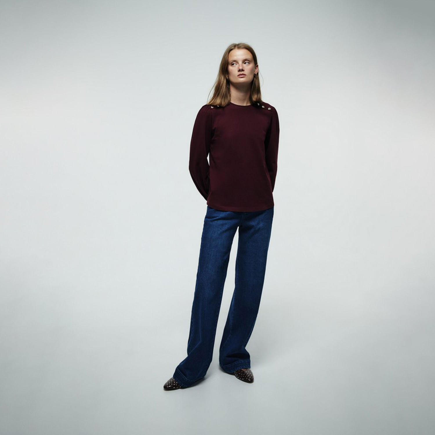 Polo Mujer Sfera Ml Lisa Burdeos