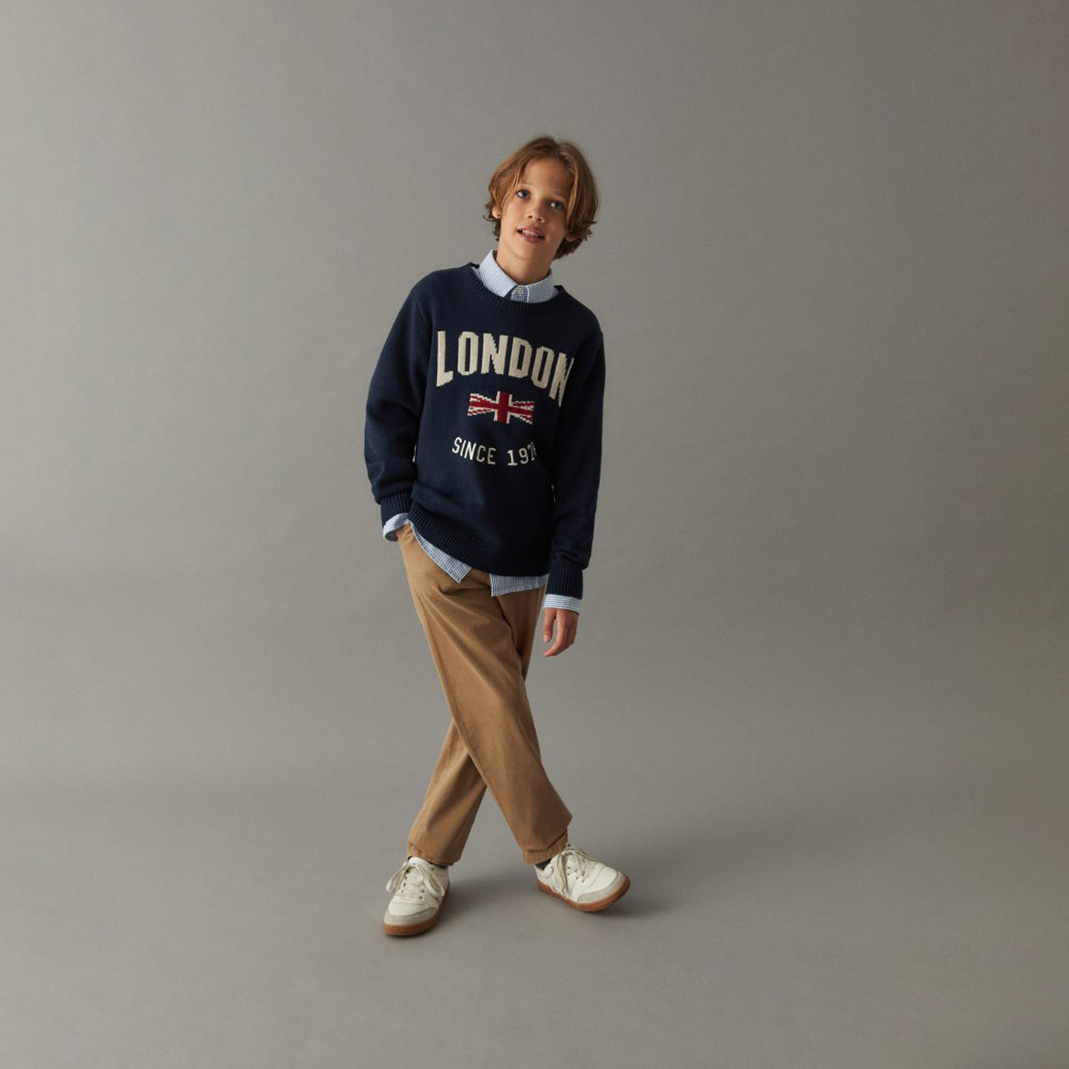 Pantalón Niño Sfera Chino Basico Camel