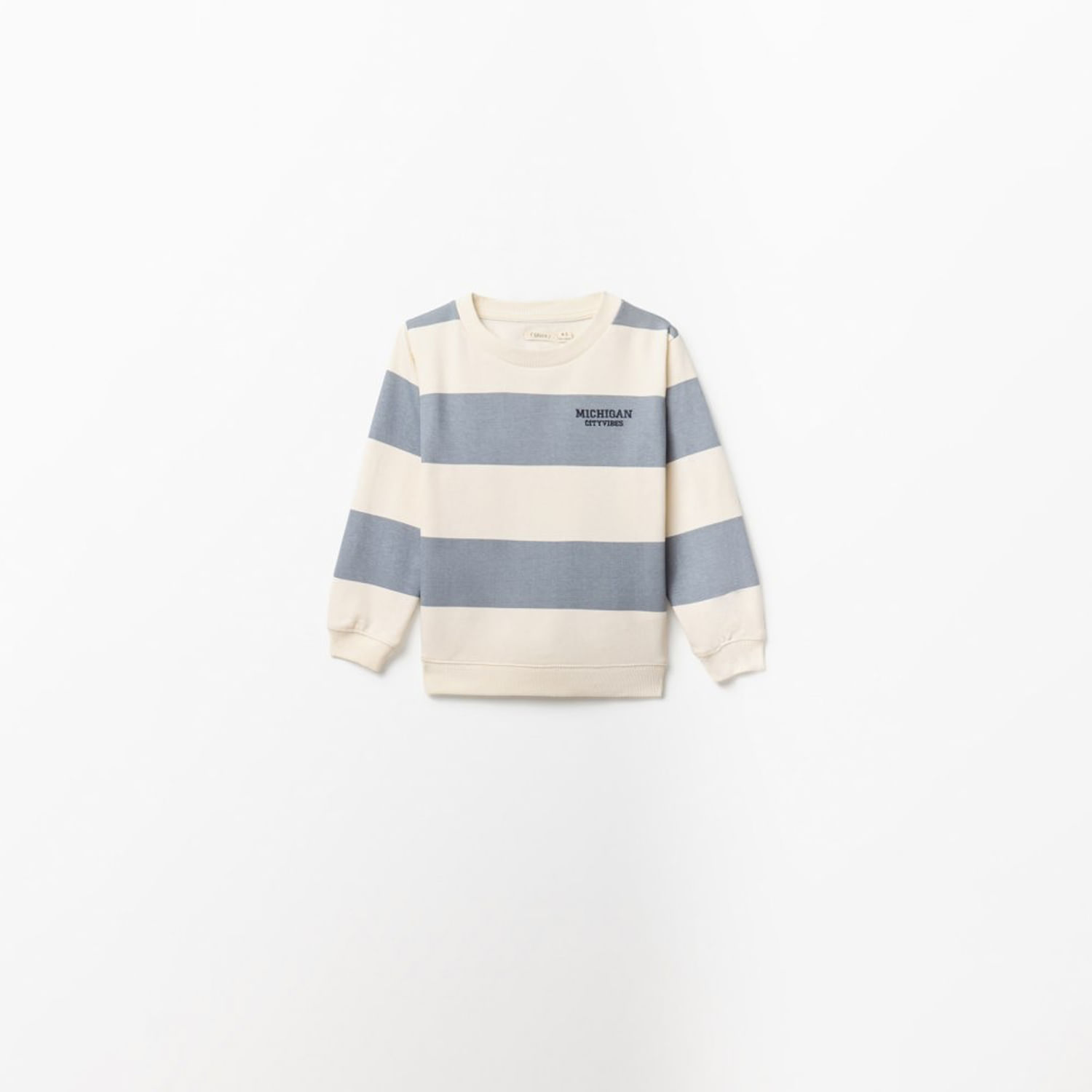 Polera Niño Sfera Rayas Bordado Azul