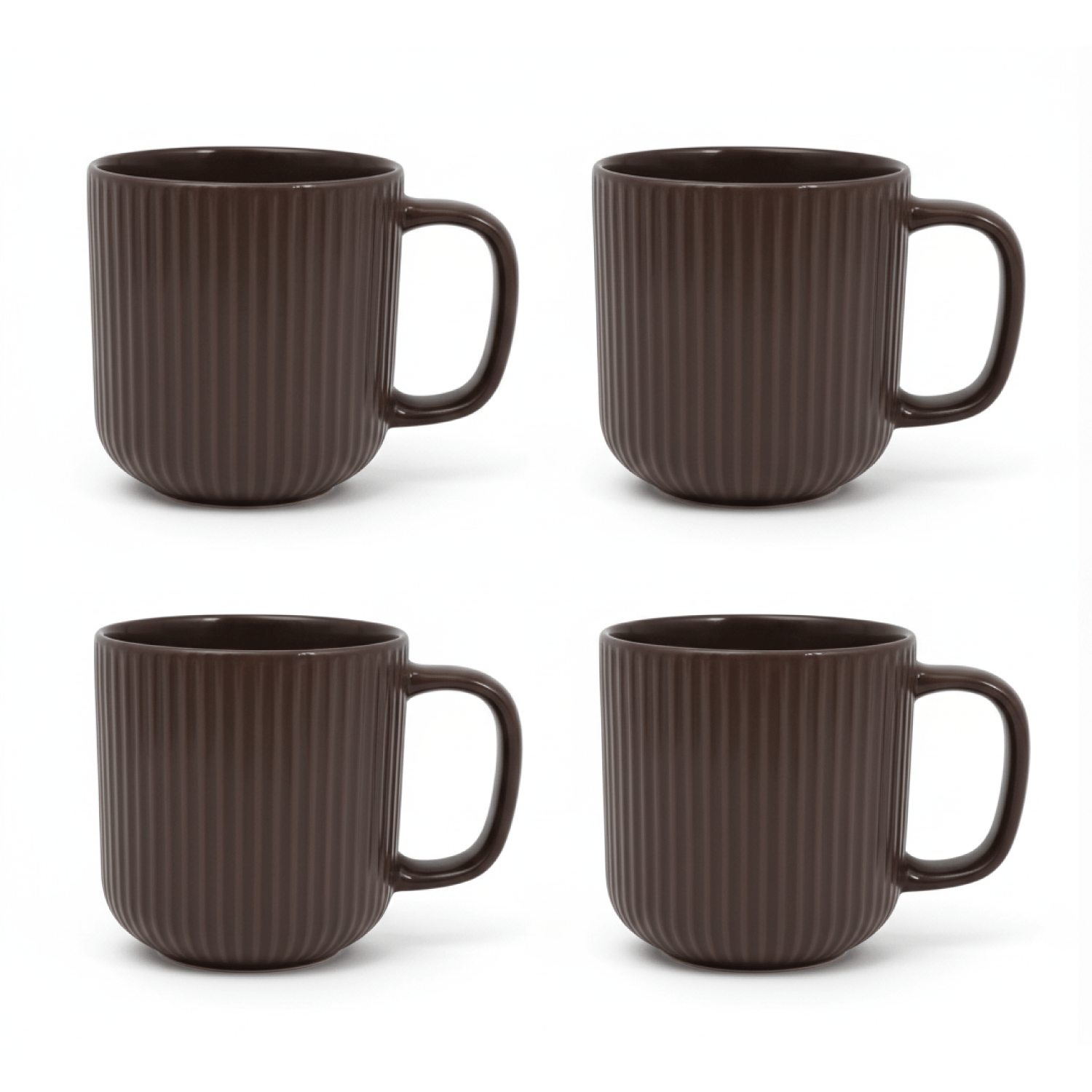 Set X4 Taza Embossed Marrón