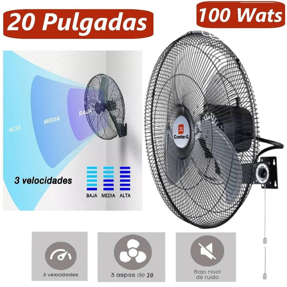 Ventilador 20 Pared con Rack 100 Wats Ccenter G Semi industrial