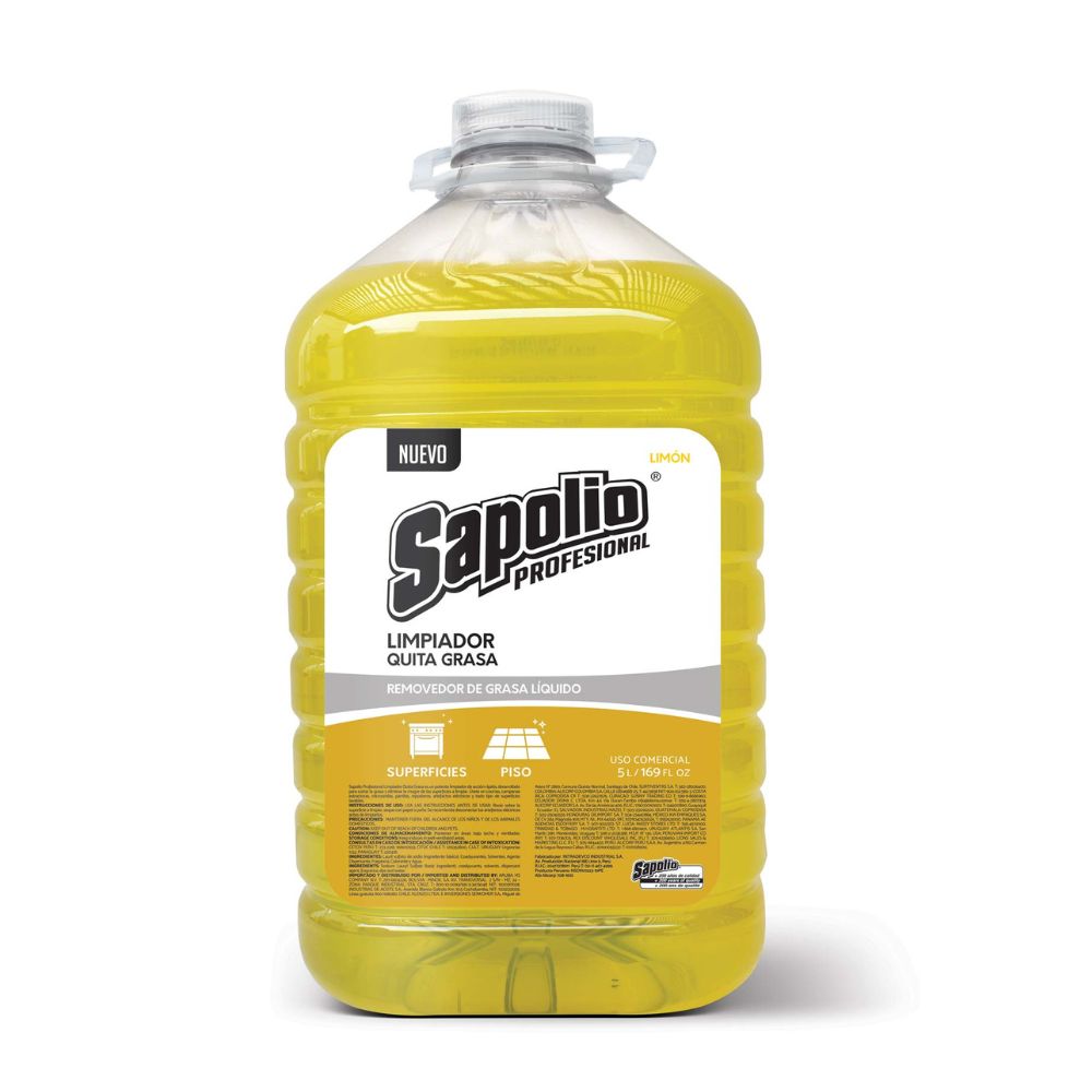 Limpiador Desengrasante Sapolio Sacagrasa Limón 5 litros Limpiador Desengrasante Sapolio Sacagrasa Limón 5 litros