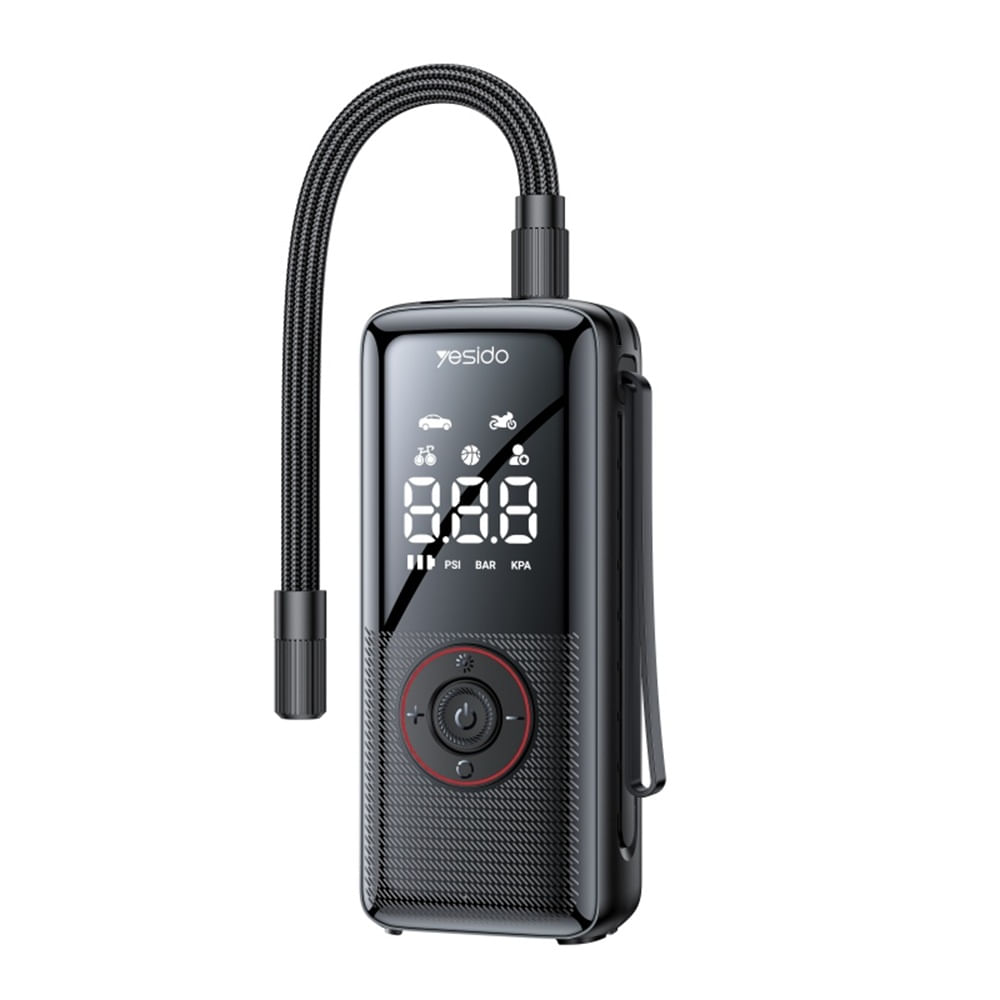 INFLADOR INALÁMBRICO YESIDO VC17 PORTÁTIL CON PANTALLA LED Y BATERÍA 5200mAh
