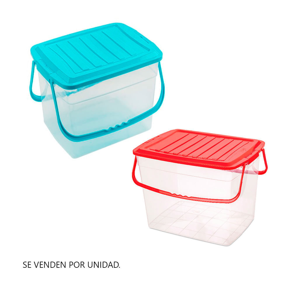Caja rectangular con broche y asa #45 Reyplast