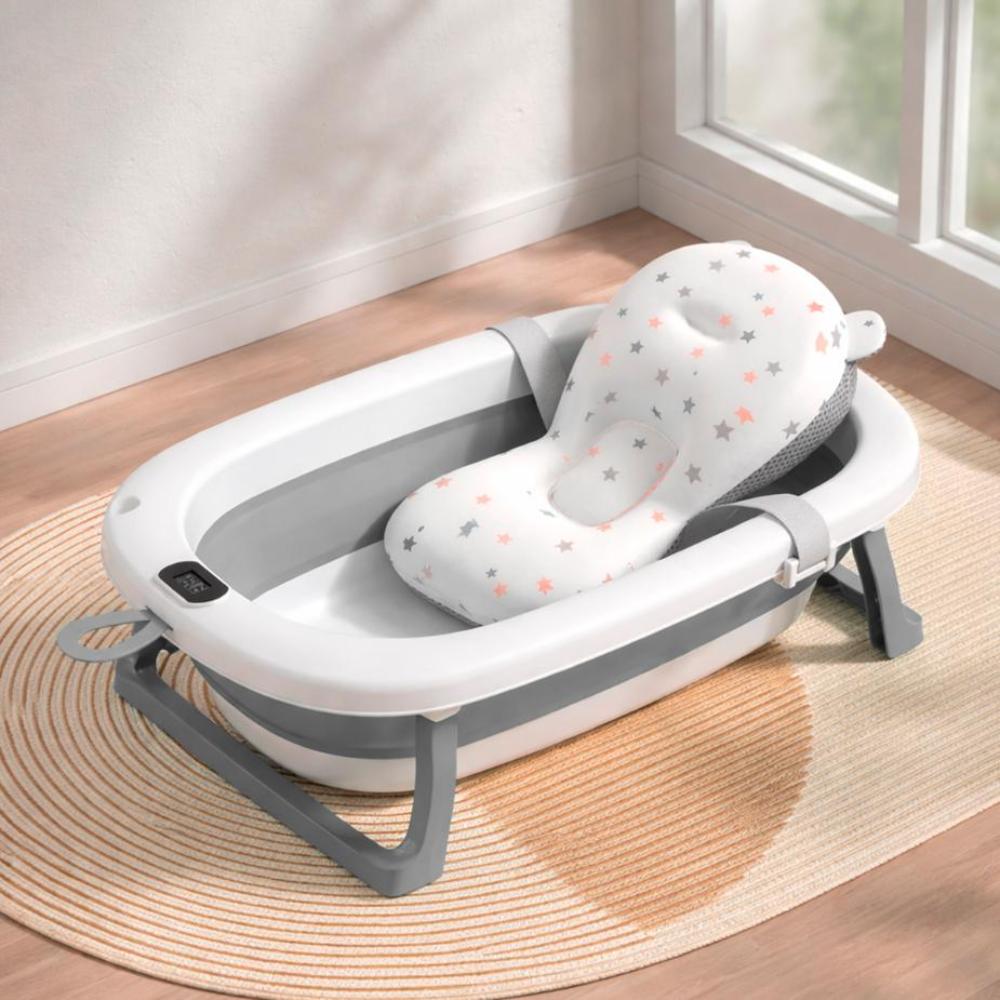 Tina Infantil Plegable con Termometro Color Gris