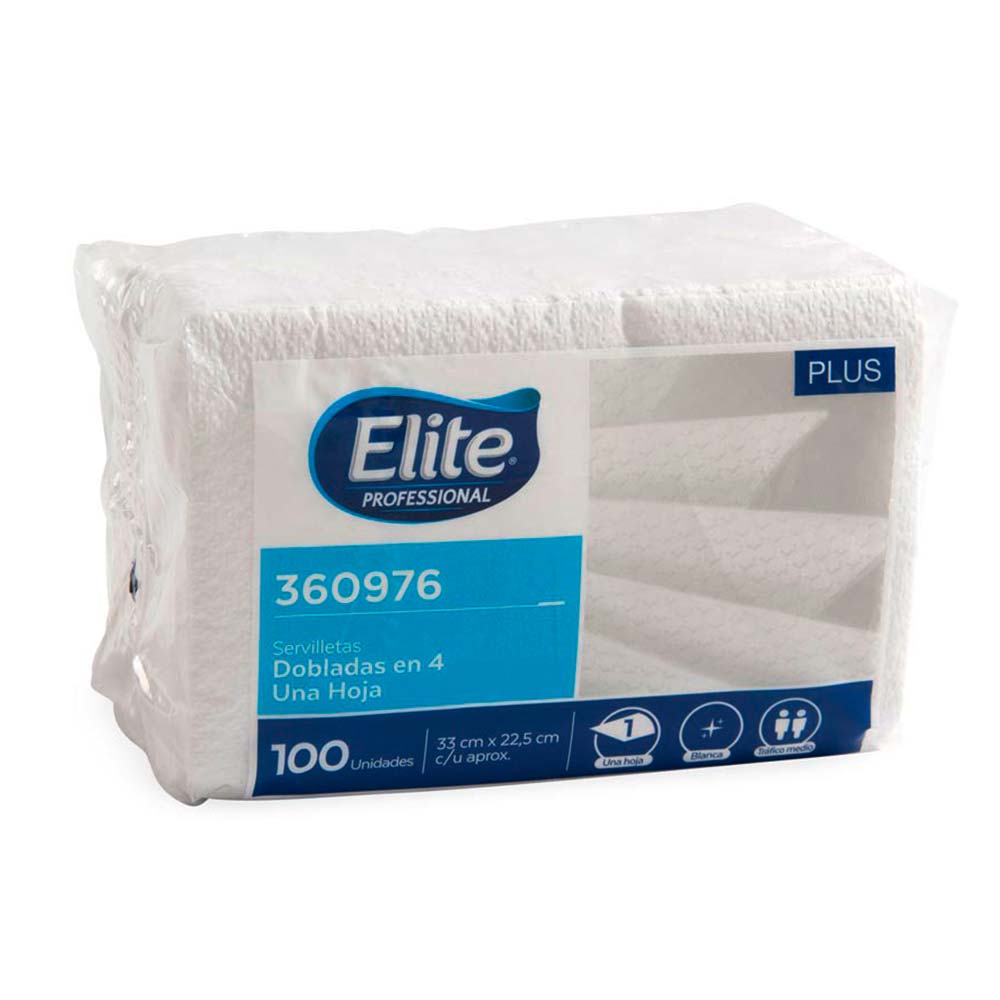 Servilleta Doblada en 4 Elite Professional Plus 100 Hojas Servilleta Doblada en 4 Elite Professional Plus 100 Hojas