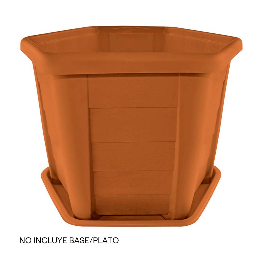 Macetero Hexagonal Gigante Pica Madeira Café Cedro de Polietileno