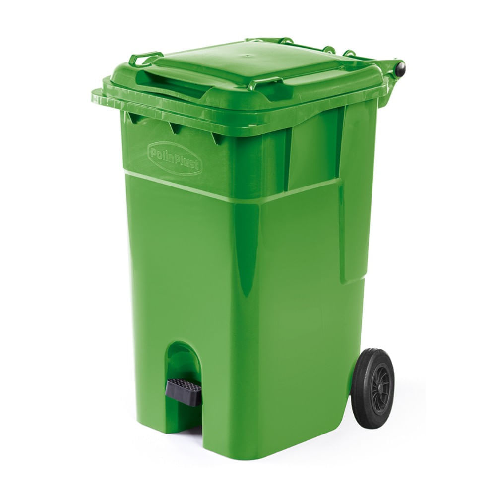 Tacho con pedal y ruedas N° 120 Verde Polinplast Tacho con pedal y ruedas N° 120 Verde Polinplast
