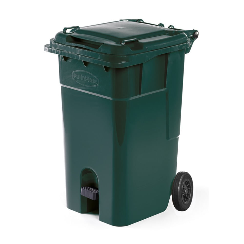 Super tacho con pedal y ruedas N° 120 Verde Polinplast Super tacho con pedal y ruedas N° 120 Verde Polinplast