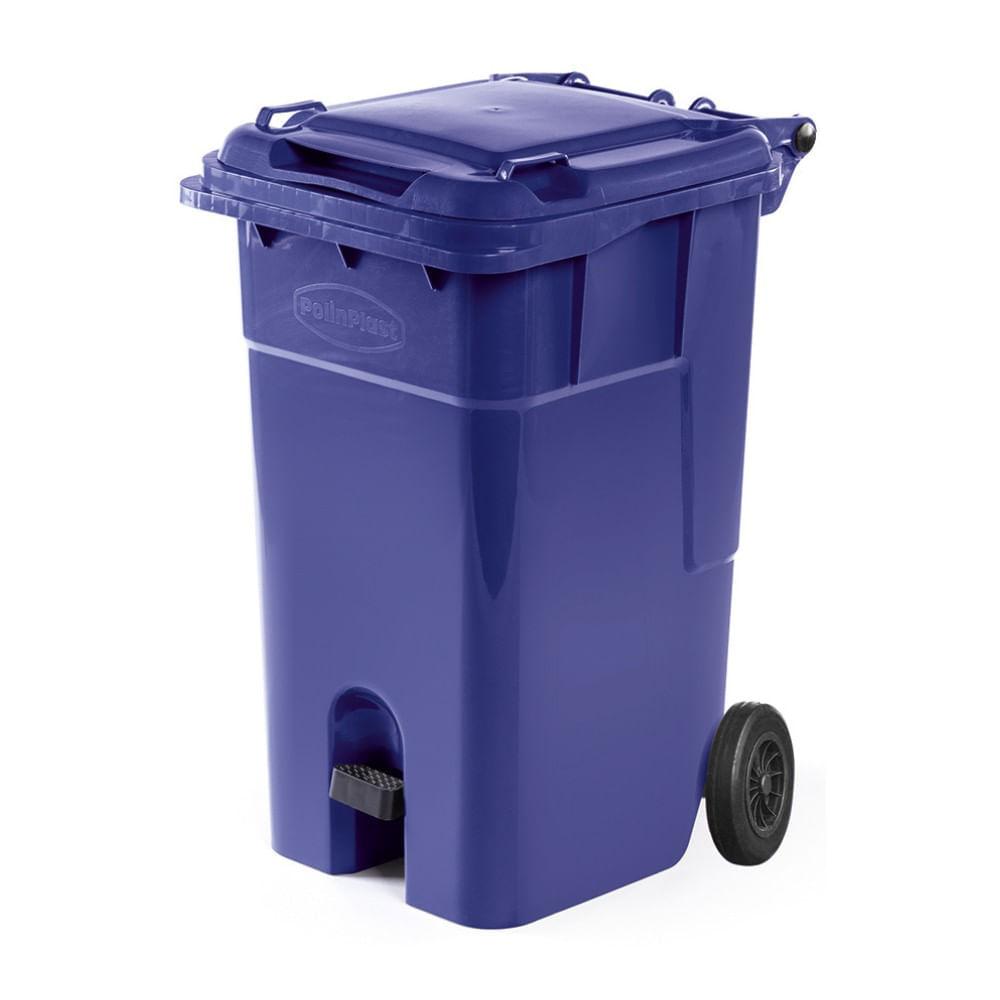Tacho con pedal y ruedas N° 120 Azul Polinplast Tacho con pedal y ruedas N° 120 Azul Polinplast