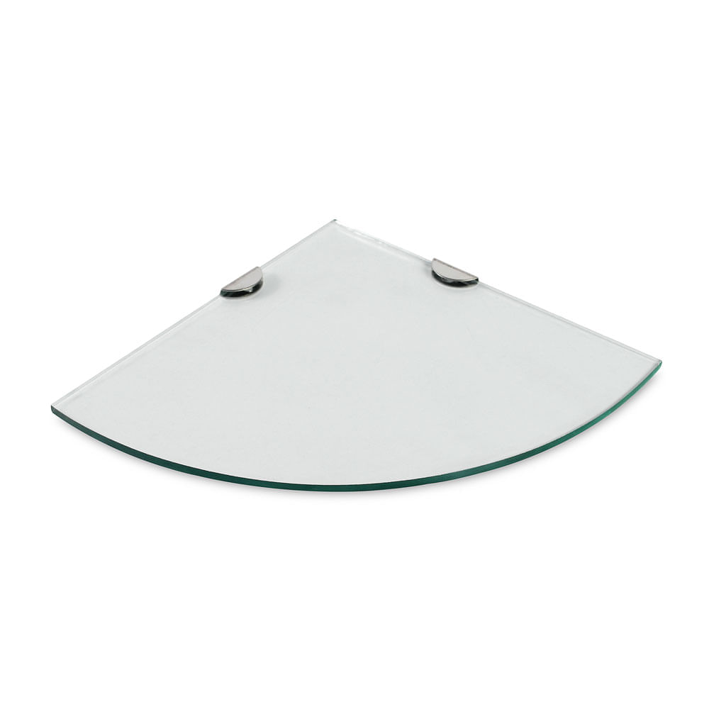 Repisa para baño esquinera con vidrio transparente 25 x 25 cm Zaga Repisa para baño esquinera con vidrio transparente 25 x 25 cm Zaga
