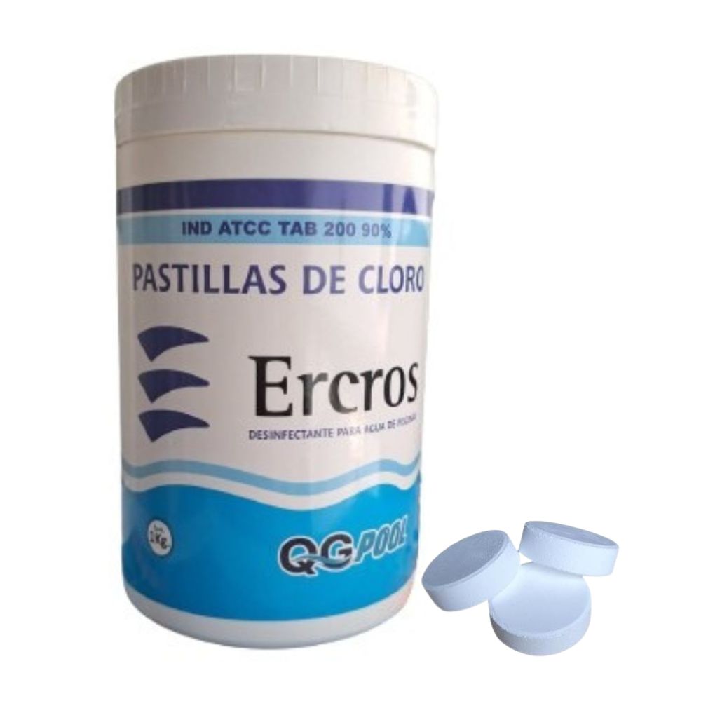 Cloro Ercros 1 kg Pastillas de Cloro para Piscinas Cloro Ercros 1 kg Pastillas de Cloro para Piscinas