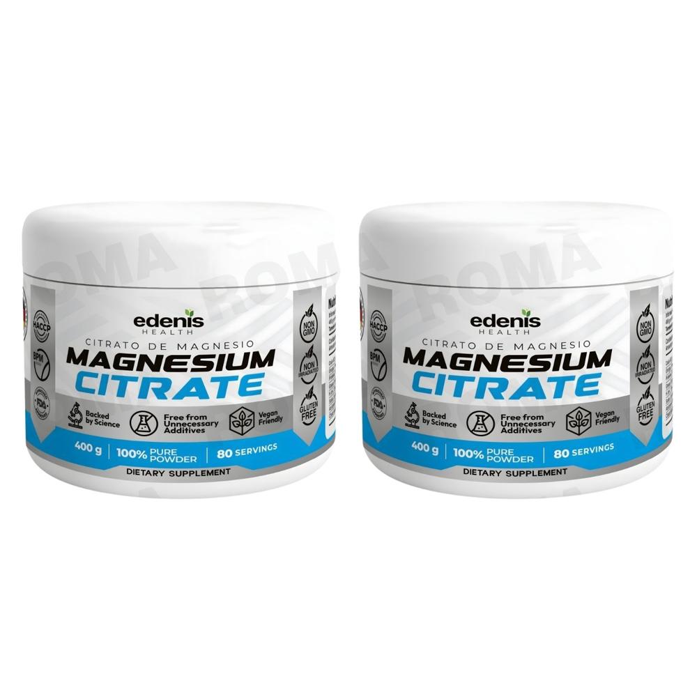 PACK 2 CITRATO DE MAGNESIO 400G EN POLVO EDENIS HEALTH