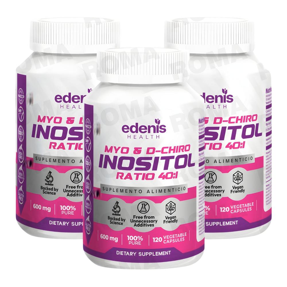 PACK 3 MYO & D-CHIRO INOSITOL 120 CÁPSULAS EDENIS HEALTH