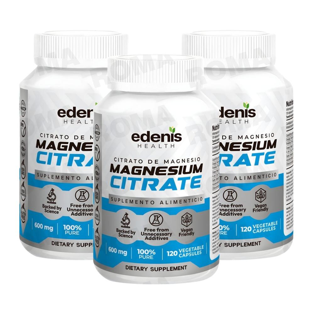 PACK 3 CITRATO DE MAGNESIO 120 CÁPSULAS EDENIS HEALTH