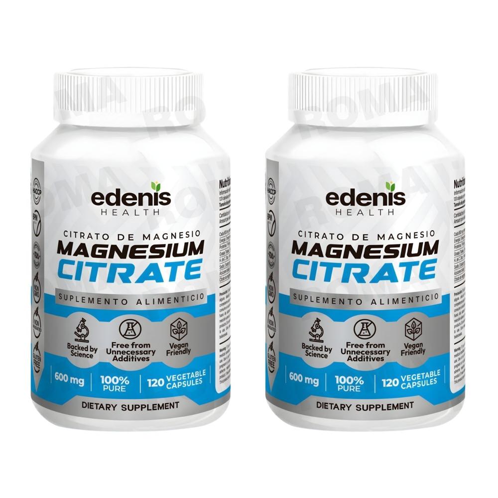 PACK 2 CITRATO DE MAGNESIO 120 CÁPSULAS EDENIS HEALTH