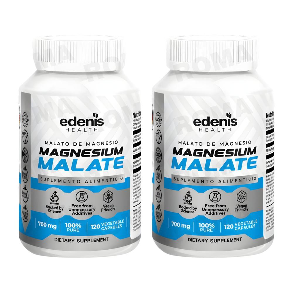 PACK 2 MALATO DE MAGNESIO 120 CÁPSULAS EDENIS HEALTH