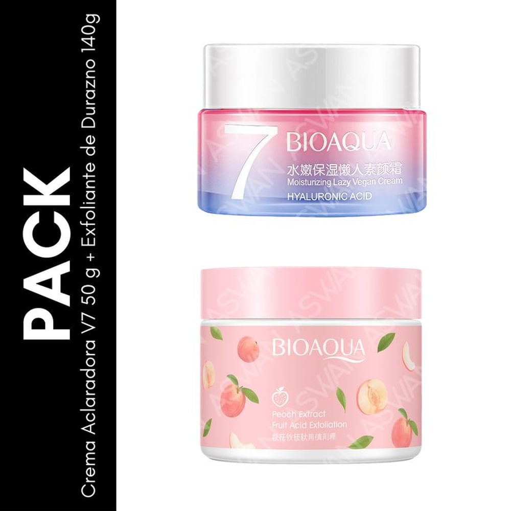 Pack Crema Aclaradora V7 50 g + Exfoliante de Durazno 140g - BIOAQUA