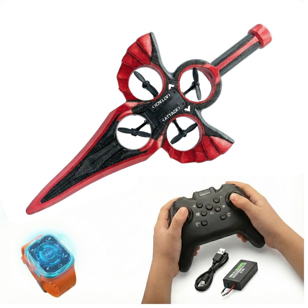 Avión Aerojet Dron Diseño Espada Juguete a Control Remoto y Sensor Manual para Niños con AccesoriosR Avión Aerojet Dron Diseño Espada Juguete a Control Remoto y Sensor Manual para Niños con AccesoriosR