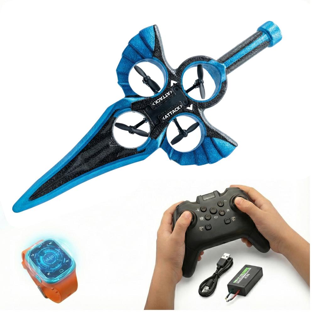 Avión Aerojet Dron Diseño Espada Juguete a Control Remoto y Sensor Manual para Niños con AccesoriosC Avión Aerojet Dron Diseño Espada Juguete a Control Remoto y Sensor Manual para Niños con AccesoriosC