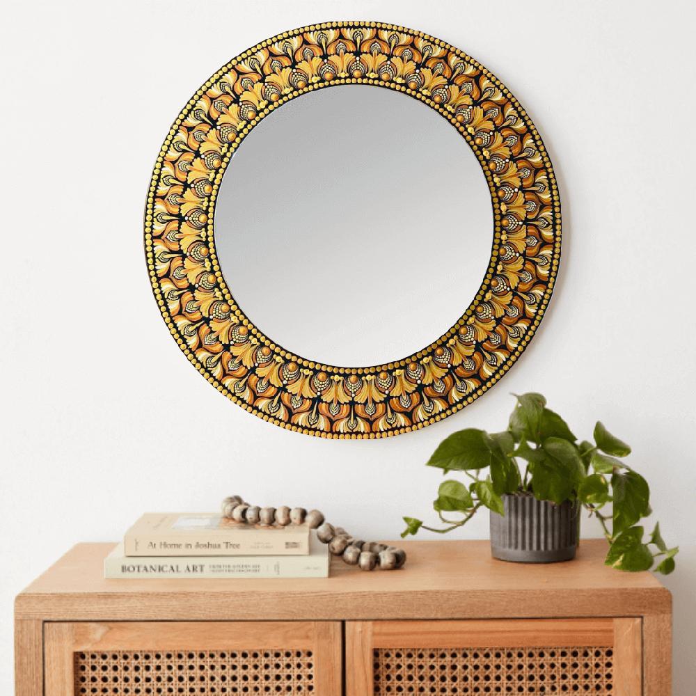 Espejo decorativo de pared Reya Mándala Dorada 60 