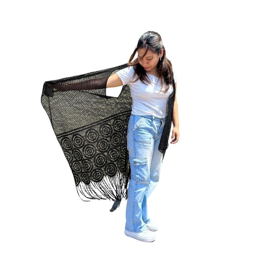 Kimono Chaleco Cardigan Largo de Mujer Zoel Talla L - Negro Negro M Kimono Chaleco Cardigan Largo de Mujer Zoel Talla L - Negro Negro M