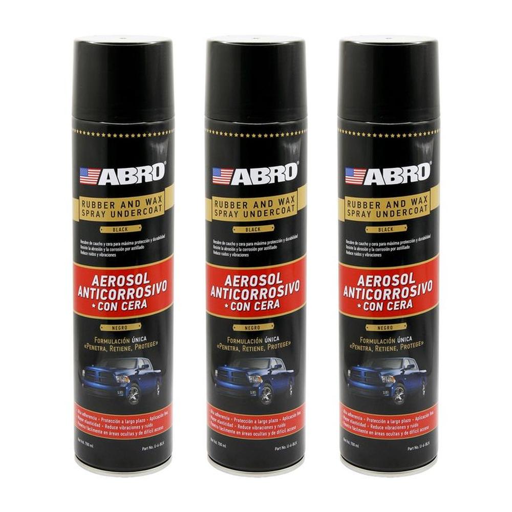 ABRO Undercoating Protector de Chasis en Spray Negro U-6 Pack x3