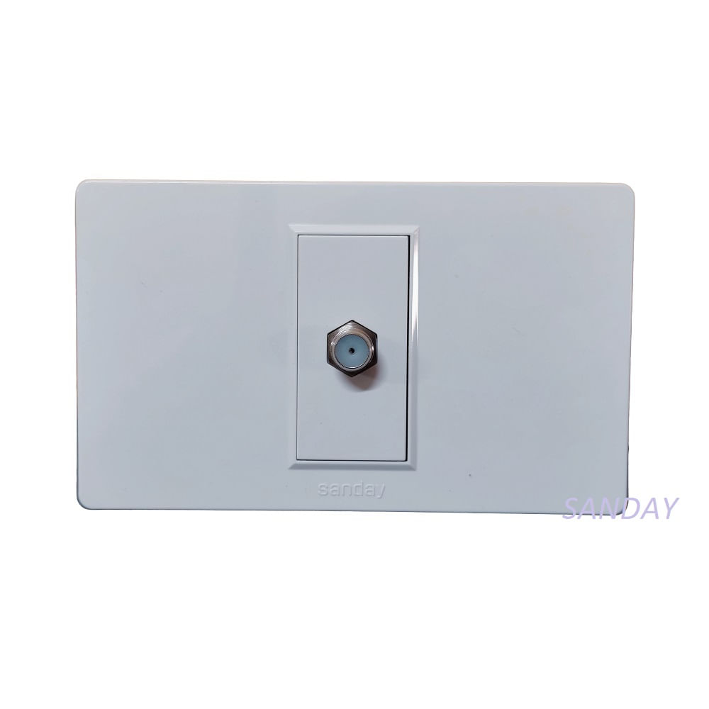TOMA TV COAXIAL PLACA BLANCA Y DADO BLANCO SANDAY TOMA TV COAXIAL PLACA BLANCA Y DADO BLANCO SANDAY
