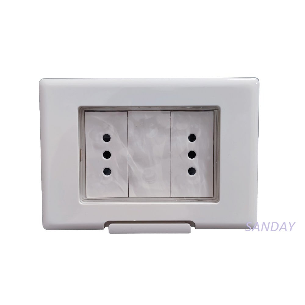 TAPA INTEMPERIE A PRUEBA DE AGUA CON TOMACORRIENTE DOBLE 3 EN LINEA TAPA BLANCA Y DADO BLANCO SANDAY TAPA INTEMPERIE A PRUEBA DE AGUA CON TOMACORRIENTE DOBLE 3 EN LINEA TAPA BLANCA Y DADO BLANCO SANDAY