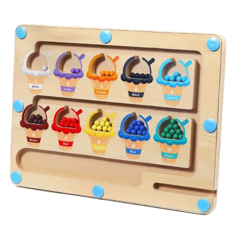 Laberinto Magnético de Colores y Números Juguete Educativo de Madera madera montessori Laberinto Magnético de Colores y Números Juguete Educativo de Madera madera montessori