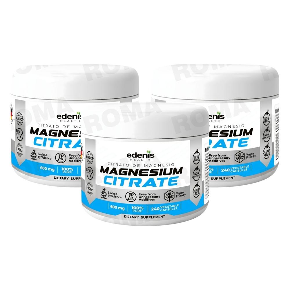 PACK 3 CITRATO DE MAGNESIO 240 CÁPSULAS EDENIS HEALTH