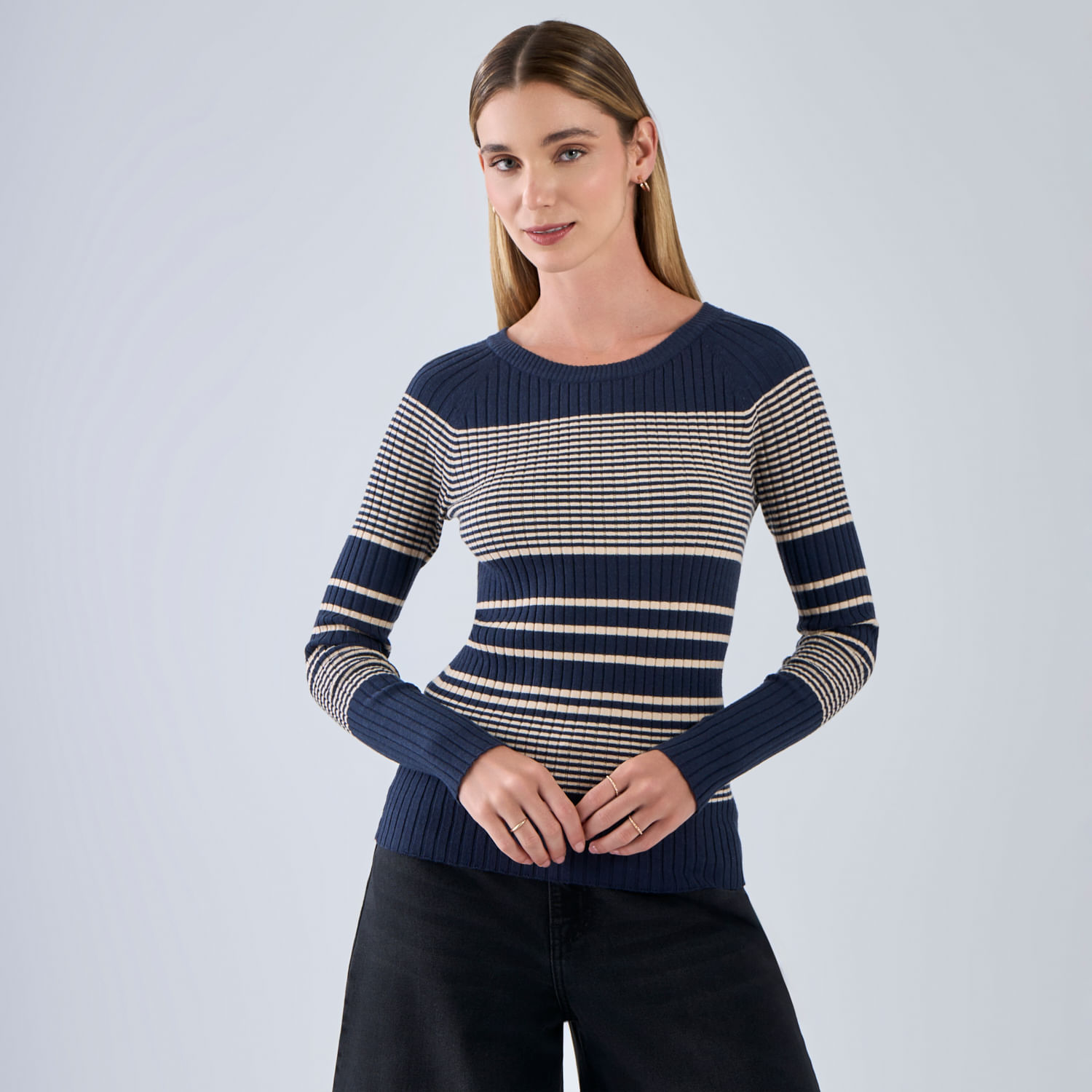 Chompa Mujer Malabar Rib Stripes
