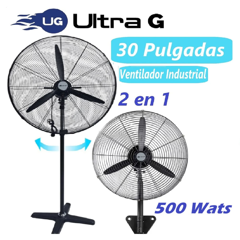 Ventilador Ultra G 30"" Pulgadas Industrial 2en1 Pared y Piso 250 Wats