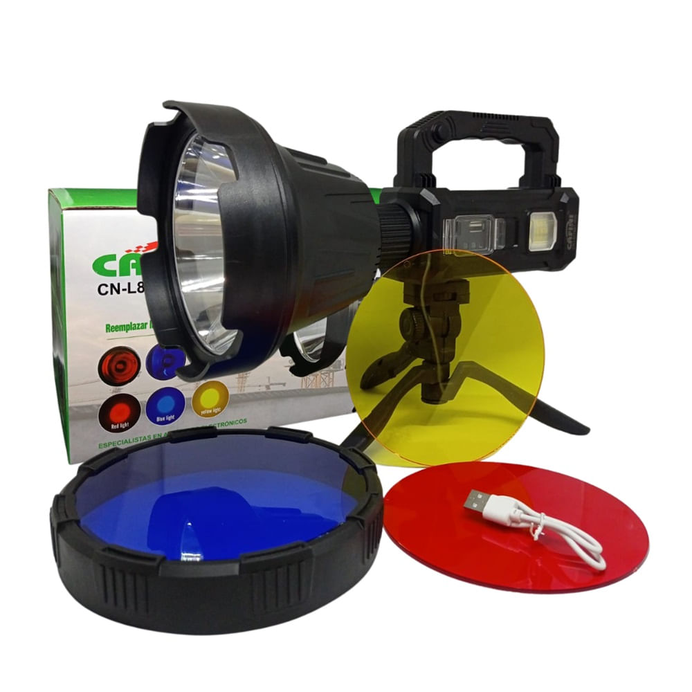 Linterna Recargable de Alta Potencia con Panel Solar 70W – Cafini L8874BT