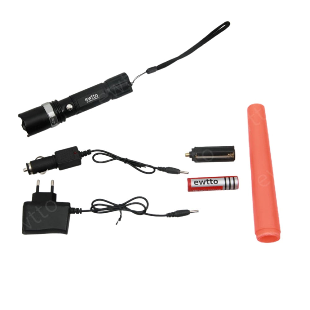 Linterna de Mano Metálica con Zoom – Ewtto ET-8614 Alta Potencia