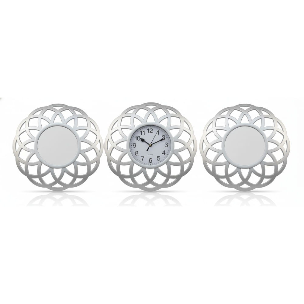 Reloj De Pared Geométrico Circular Moderno Vintage 3 Piezas