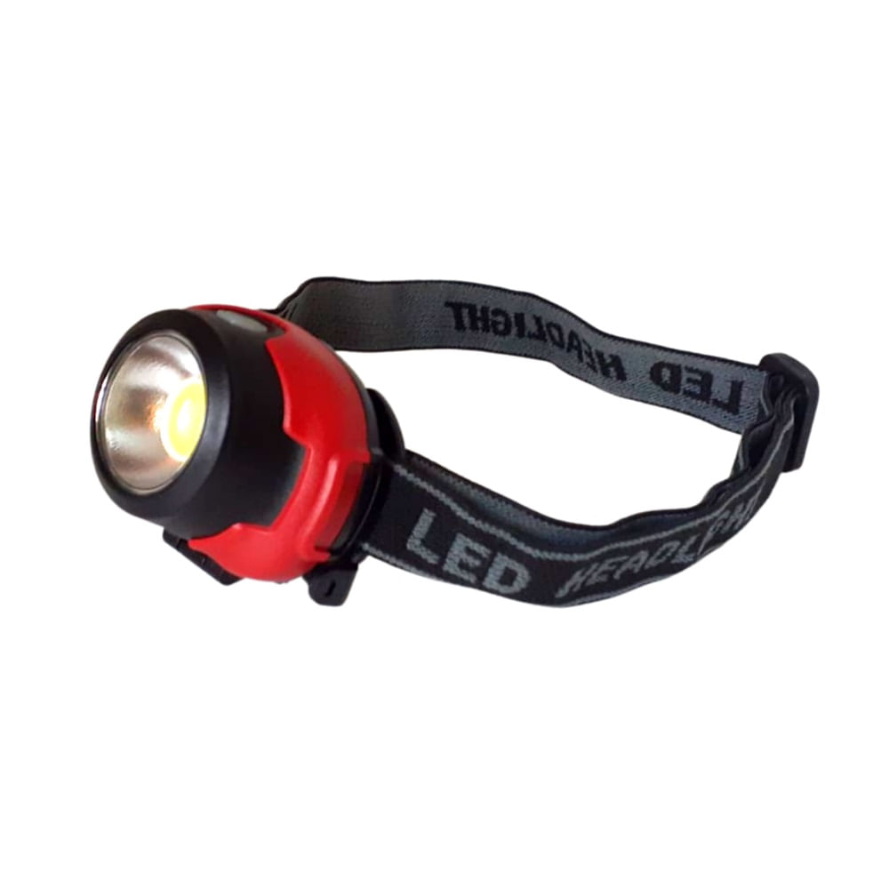 Linterna de Cabeza Frontal 1 LED 3 Watts – 3 Modos a Pilas, Roja