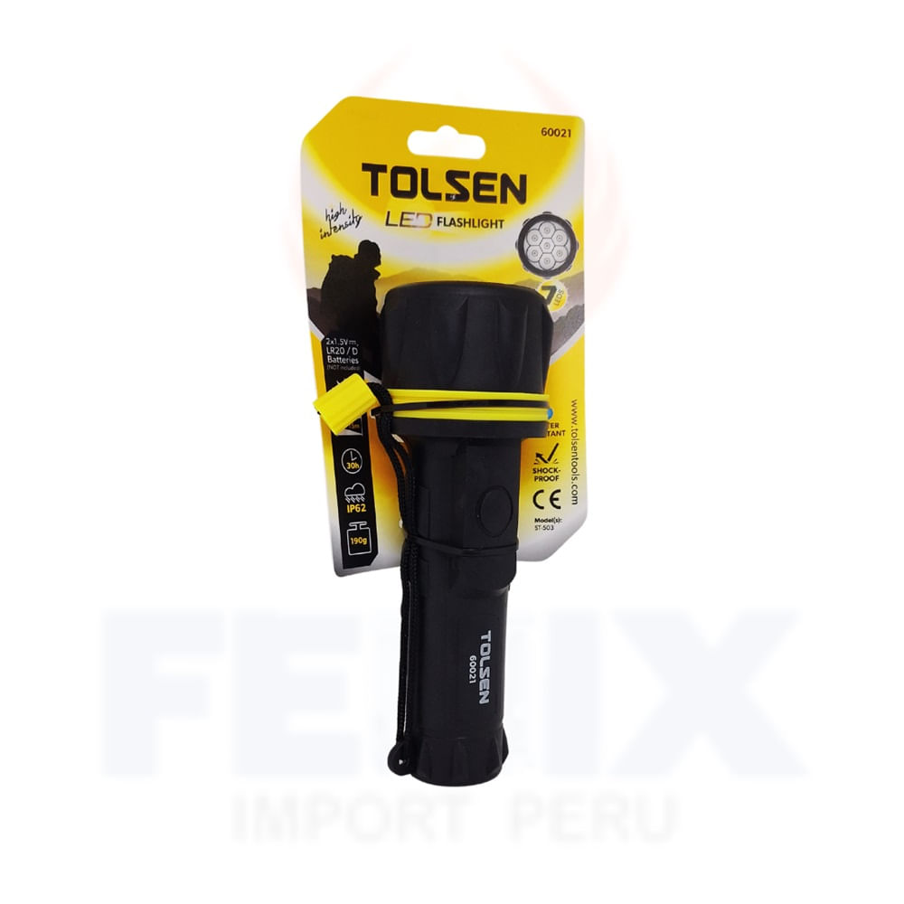 Linterna LED 7 LED 30 Lúmenes – Tolsen 60021 2D