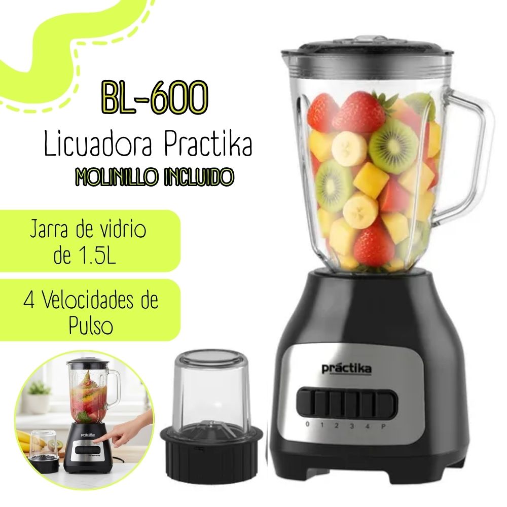 LICUADORA PRACTIKA 1.5LT DE 600 WATTS BL-600
