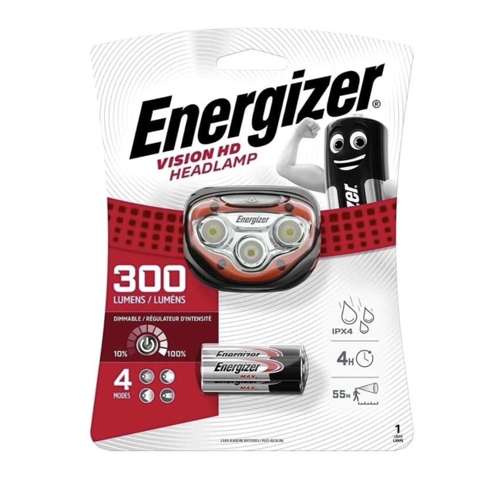 Linterna Frontal Energizer 300 Lúmenes – Cabeza, Manos Libres