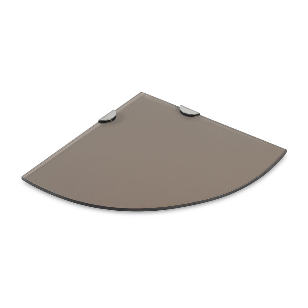 Repisa para baño esquinera con vidrio bronceado 25 x 25 cm Zaga Repisa para baño esquinera con vidrio bronceado 25 x 25 cm Zaga