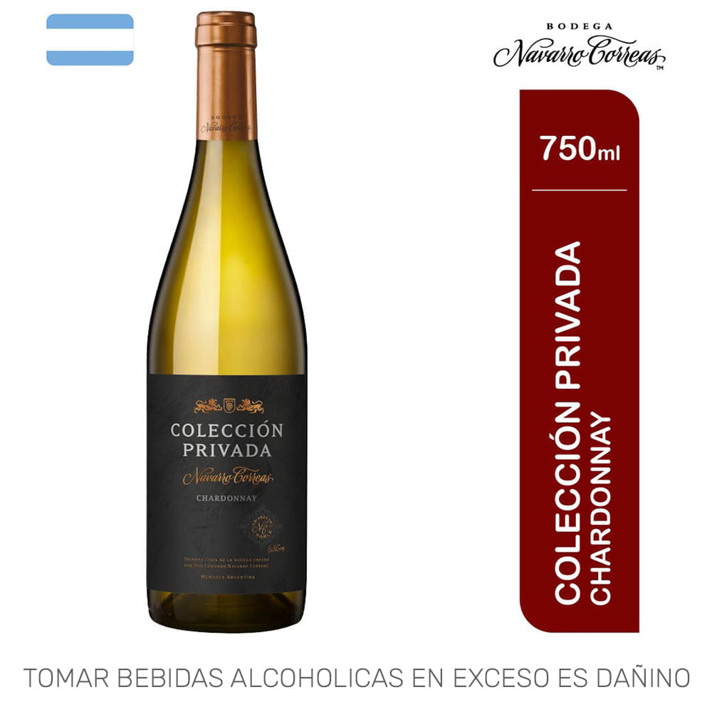 Vino Blanco NAVARRO CORREAS Colección Privada Chardonnay Botella 750ml