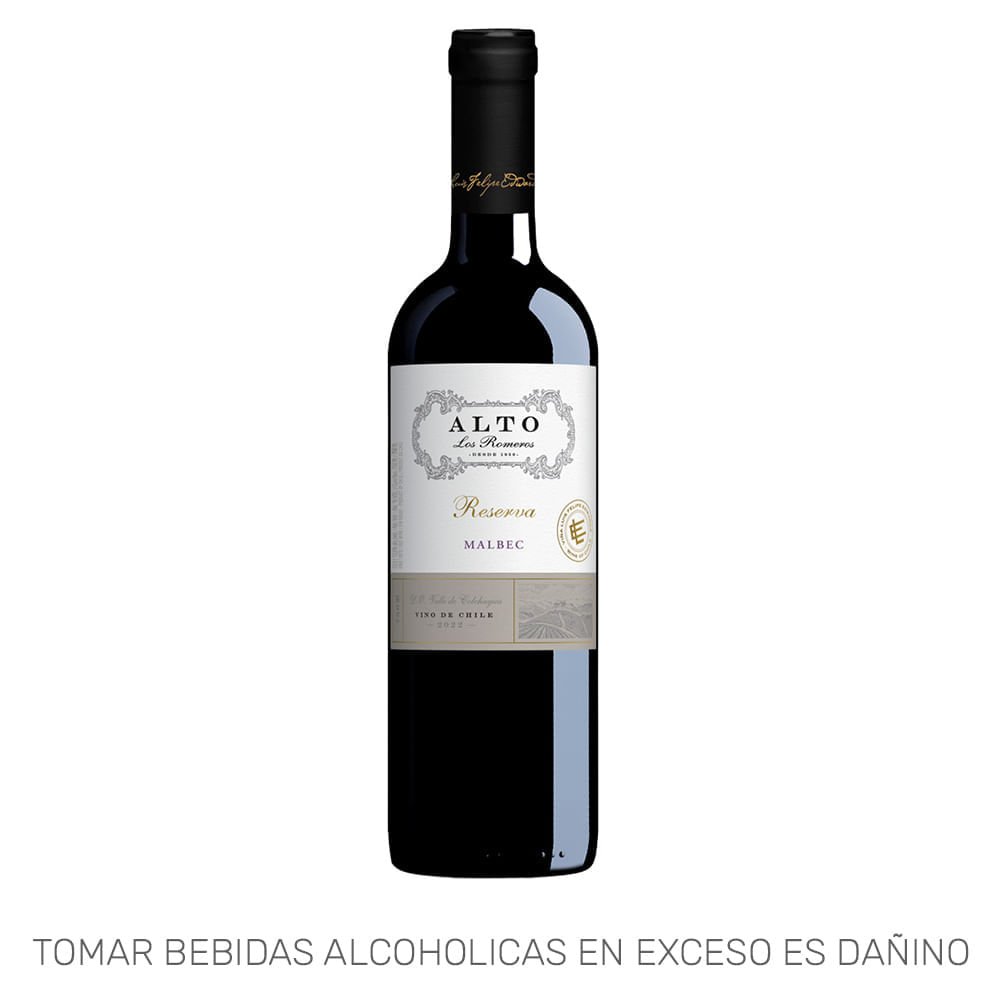 Vino Tinto ALTO LOS ROMEROS Malbéc Botella 750ml