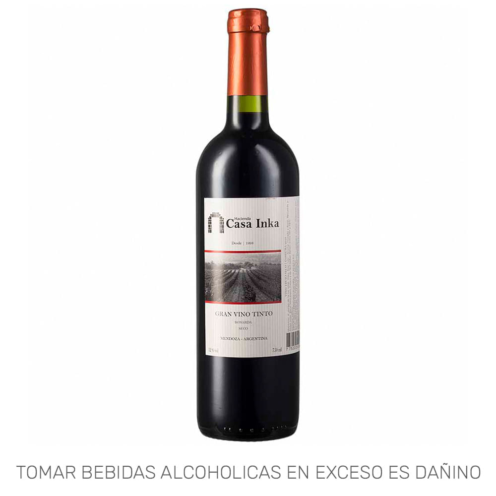 Vino Tinto Gran Tinto HACIENDA CASA INKA Seco Botella 750ml Vino Tinto Gran Tinto HACIENDA CASA INKA Seco Botella 750ml