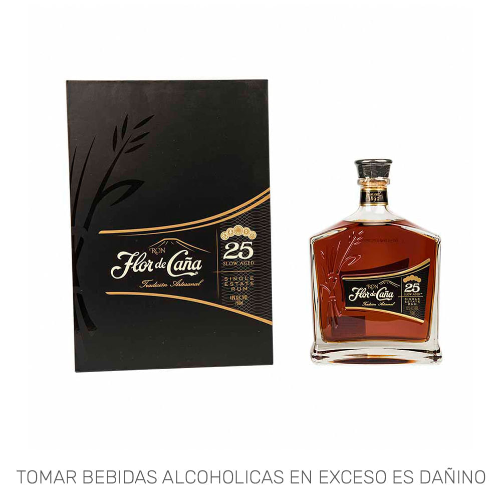 Ron FLOR DE CAÑA Tradición Artesanal 25 Años Botella 750ml