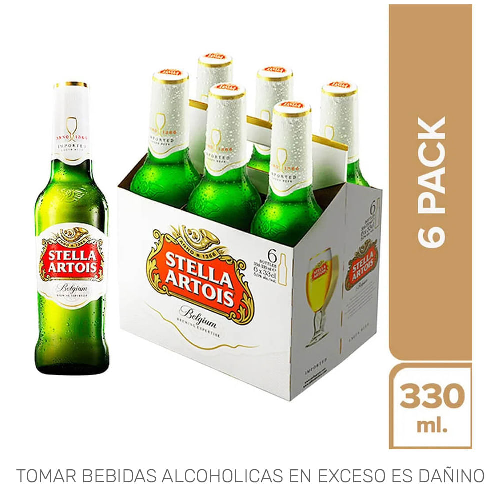 Cerveza STELLA ARTOIS Botella 330ml 6 Pack Cerveza STELLA ARTOIS Botella 330ml 6 Pack