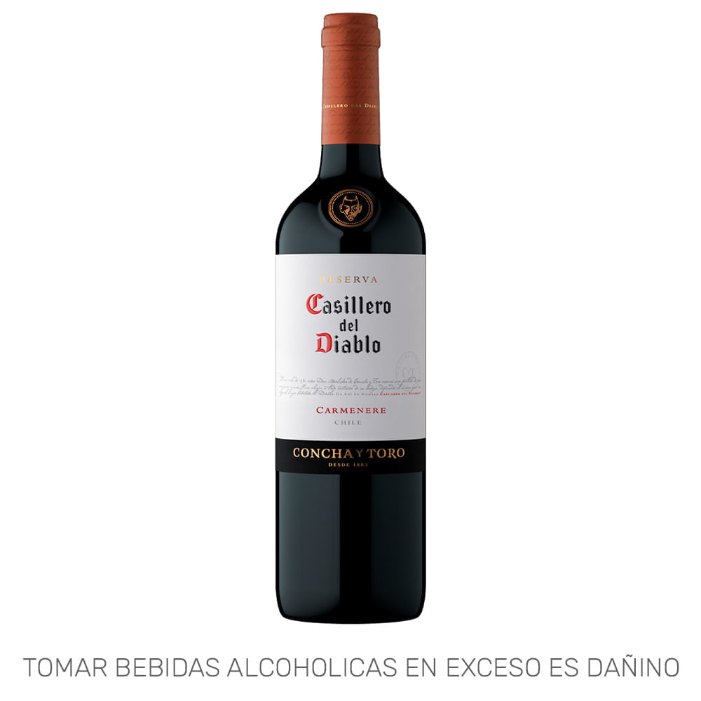 Vino Tinto CASILLERO DEL DIABLO Carmenere Reserva Botella 750ml
