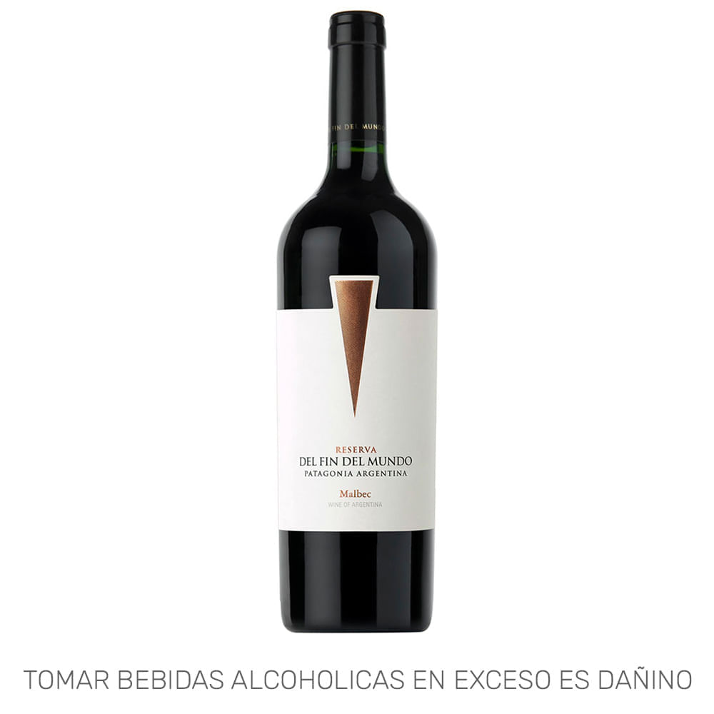 Vino Tinto DEL FIN DEL MUNDO Reserva Malbec Botella 750ml Vino Tinto DEL FIN DEL MUNDO Reserva Malbec Botella 750ml