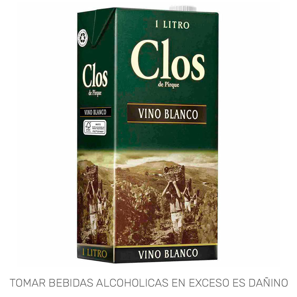 Vino Blanco CLOS DE PIRQUE Blanco Caja 1L Vino Blanco CLOS DE PIRQUE Blanco Caja 1L