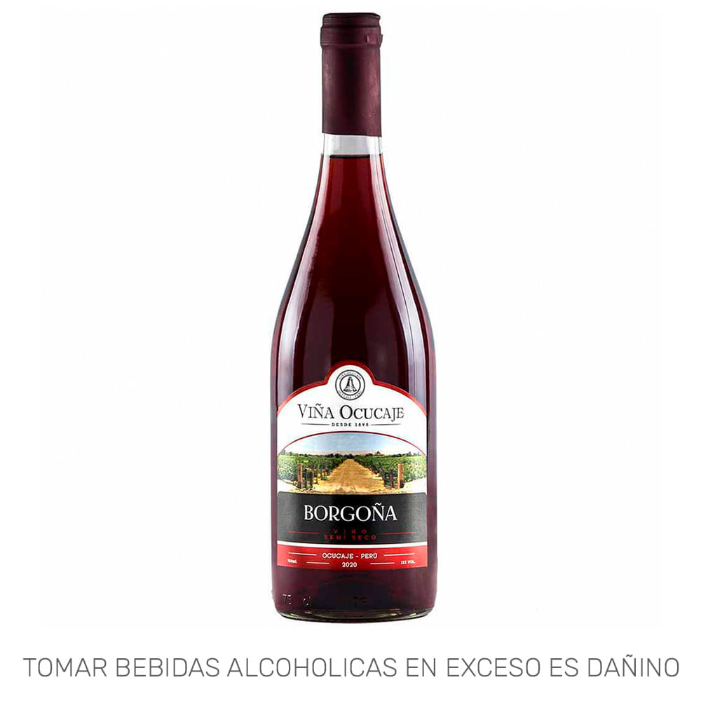 Vino Tinto OCUCAJE Borgoña Semi Seco Botella 750ml Vino Tinto OCUCAJE Borgoña Semi Seco Botella 750ml